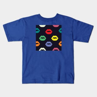 Colorful Kiss Lips Pattern Kids T-Shirt